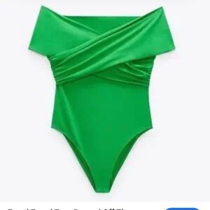 Zara Green Off-Shoulder Bodysuit